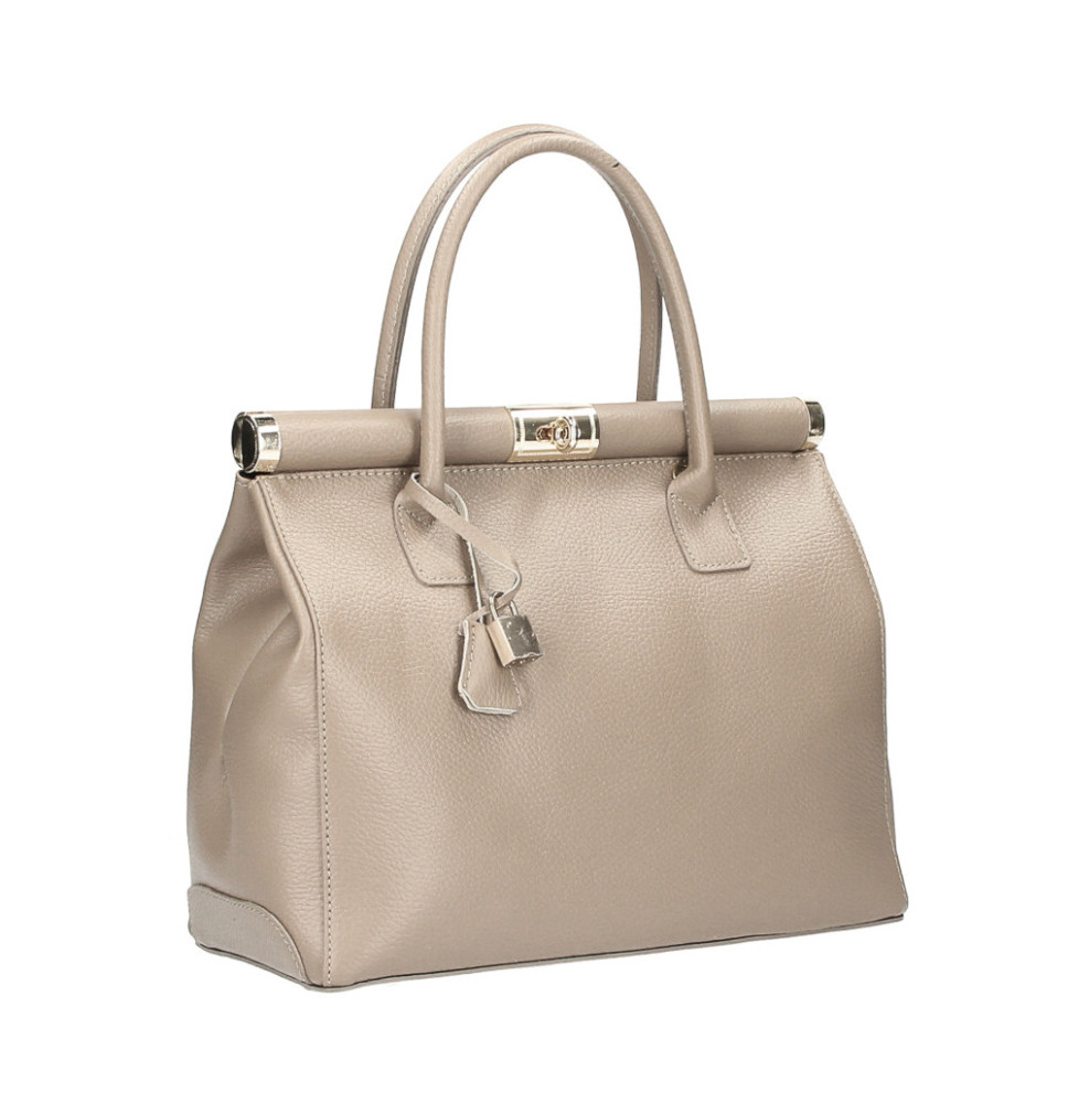 Bőr kézitáska 501 szürkésbarna Made in Italy