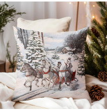 Párnahuzat gobelin lurexszel 42x42 cm Chenille 6207