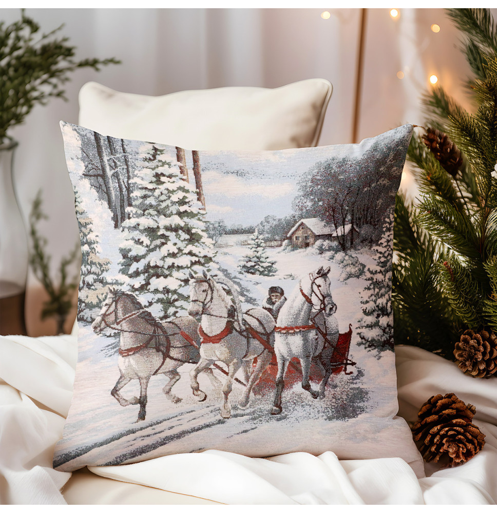 Párnahuzat gobelin lurexszel 42x42 cm Chenille 6207