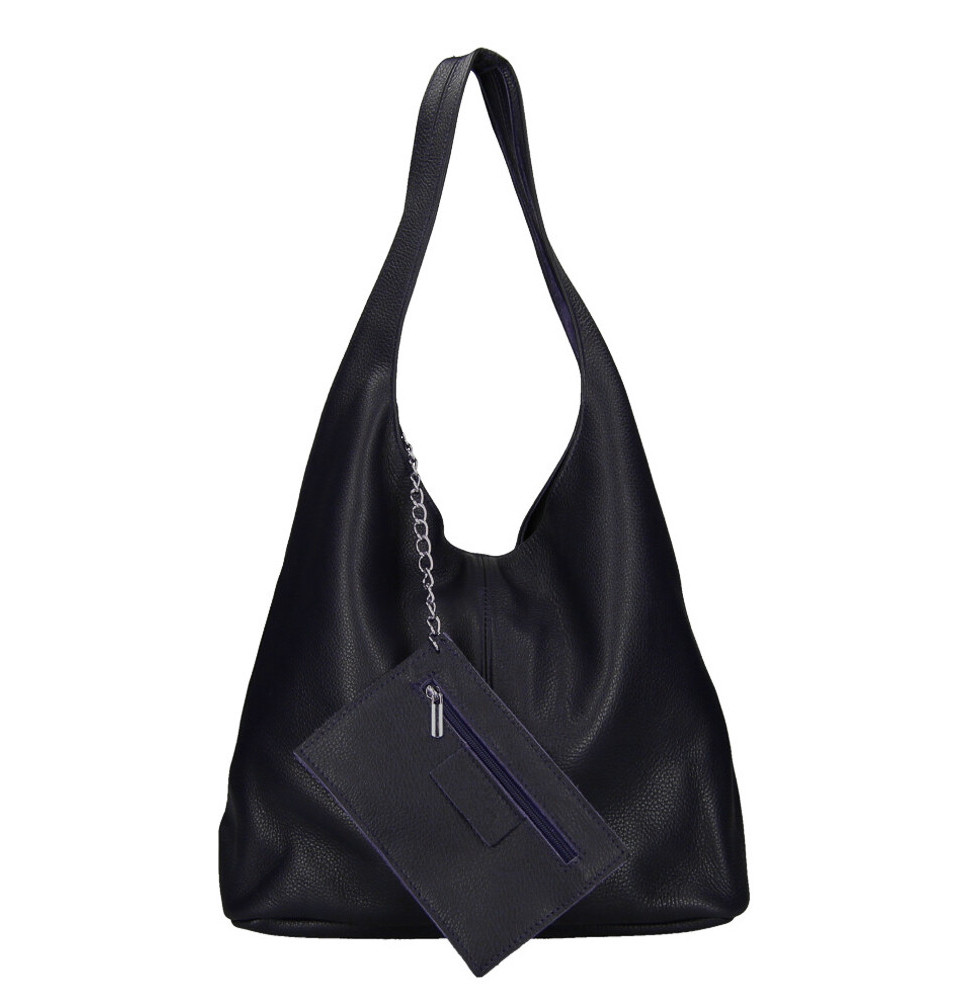 Bőr kézitáska 108 sötétkék Made in Italy