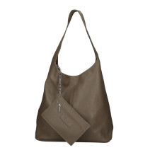 Bőr kézitáska 108 sötét szürkésbarna Made in Italy