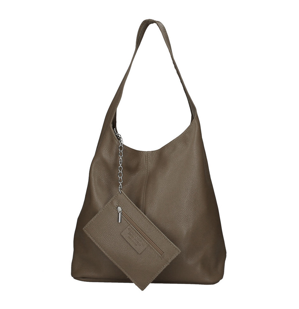 Bőr kézitáska 108 sötét szürkésbarna Made in Italy