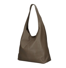 Bőr kézitáska 108 sötét szürkésbarna Made in Italy