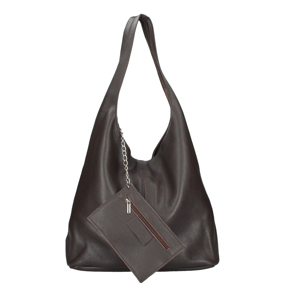 Bőr kézitáska 108 sötétbarna Made in Italy