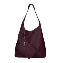 Bőr kézitáska 108 Burgundia Made in Italy