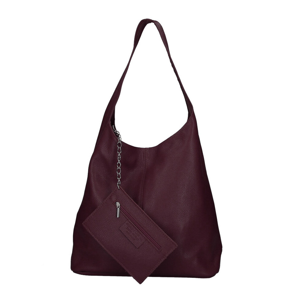 Bőr kézitáska 108 Burgundia Made in Italy