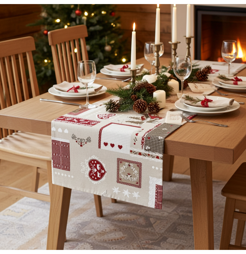 Asztalterítő vidéki táj