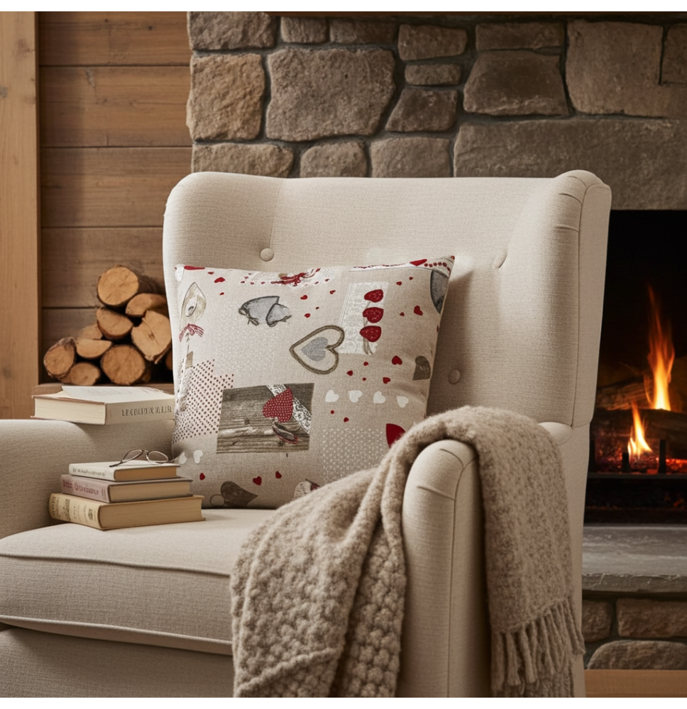 Párnahuzat piros szív