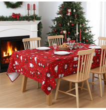 Karácsonyi terítő  Mikulás pirosban