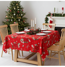 Karácsonyi pamut terítő Karácsonyi rózsák piros