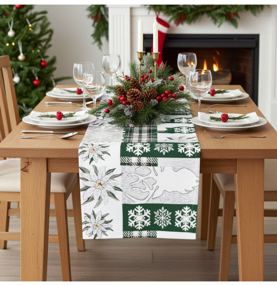 Gobelin terítő "Green Elegance" Chenille IT041