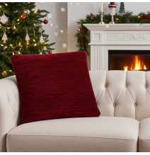 Párnahuzat gobelin 42x42 cm Burgundia Chenille IT150