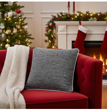 Párnahuzat gobelin sötét szürke Chenille IT150