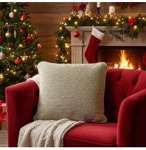 Párnahuzat gobelin 42x42 cm creme Chenille IT150