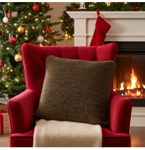 Párnahuzat gobelin sötétbarna Chenille IT150