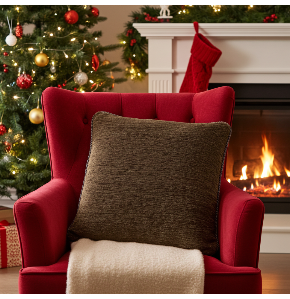 Párnahuzat gobelin sötétbarna Chenille IT150