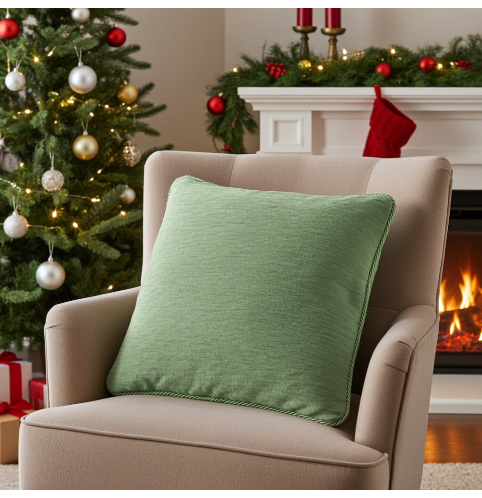 Párnahuzat gobelin zsálya Chenille IT150