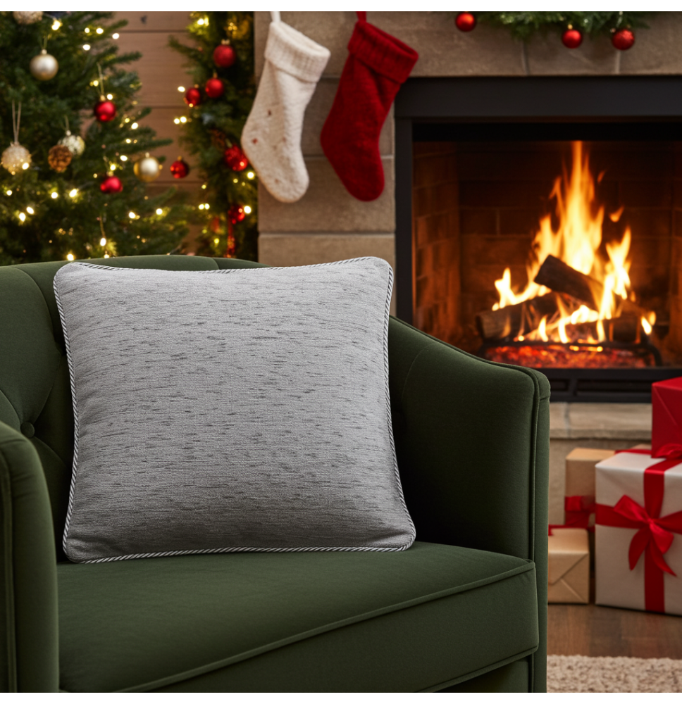 Párnahuzat gobelin világos szürke Chenille IT150