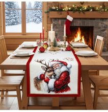 Karácsonyi Gobelin Asztali Futó Lurexszel – Mikulás
