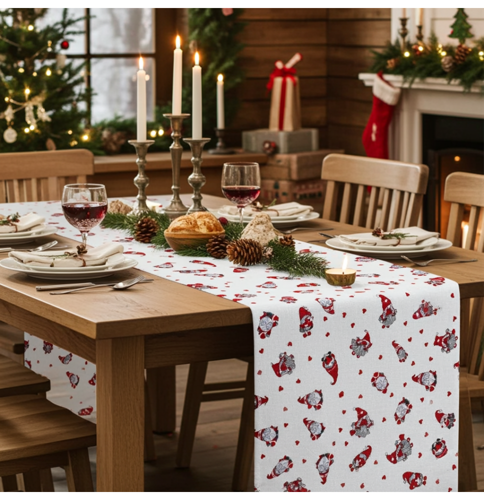 Karácsonyi asztali futó Manók