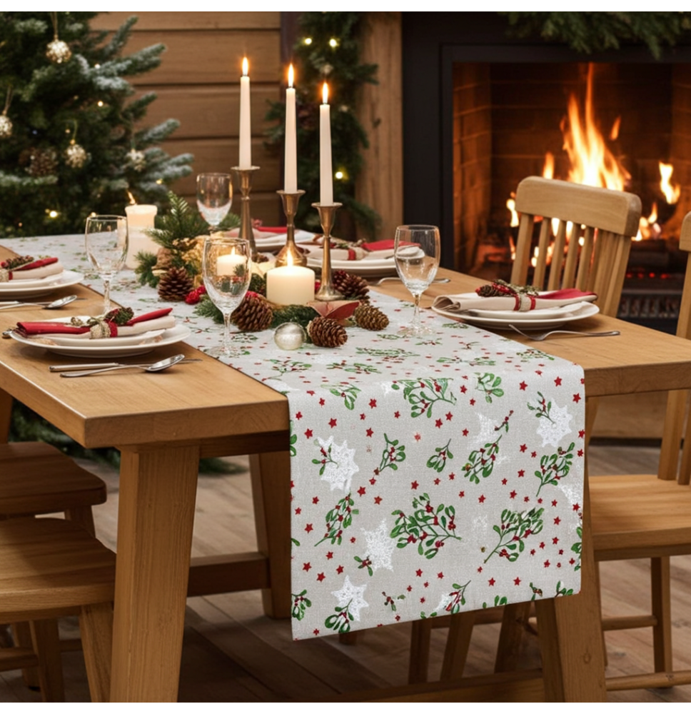 Karácsonyi asztalfutó Fagyöngy