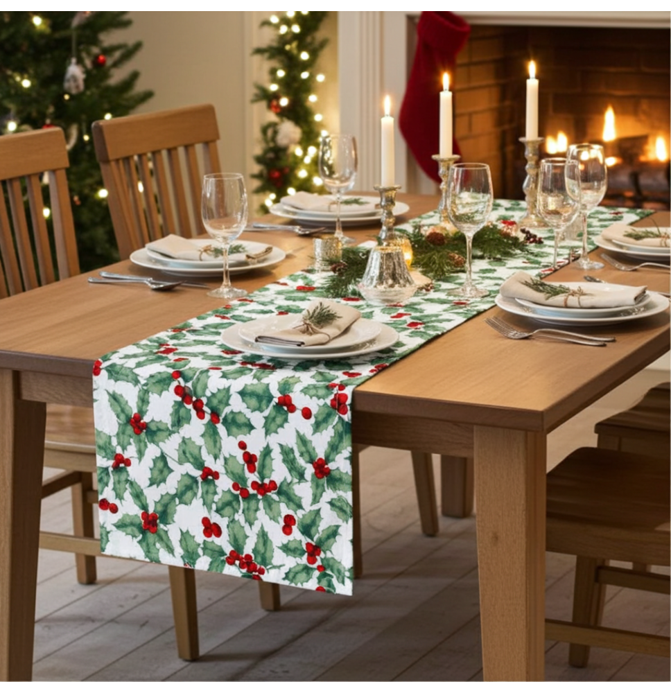 Karácsonyi terítő Magyalágak