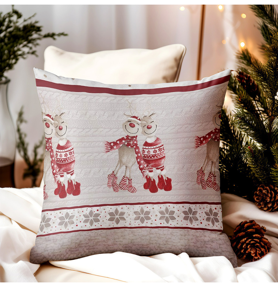 Párnahuzat rénszarvas piros 40x40 cm MADE IN ITALY