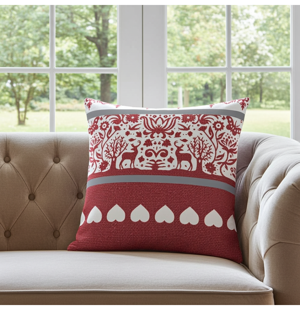 Párnahuzat TIROL piros 40x40 cm MADE IN ITALY