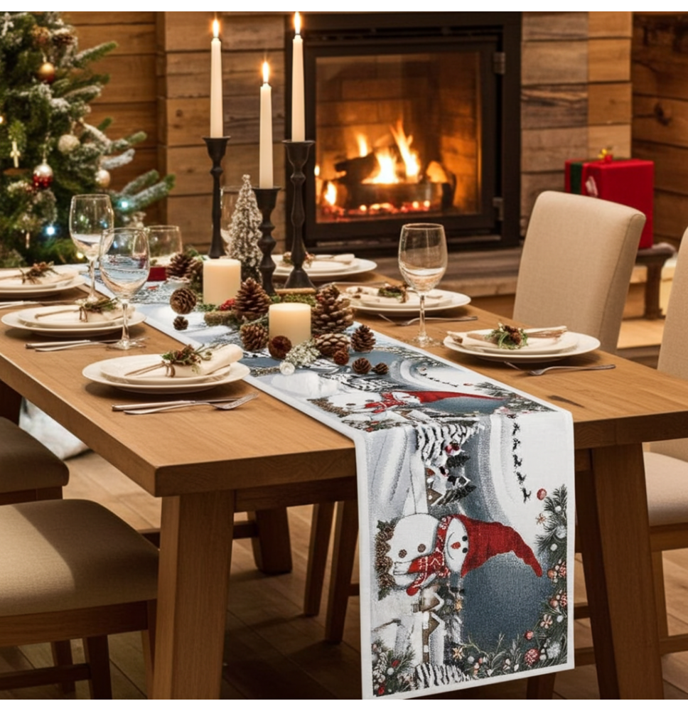 Gobelin terítő Hóember Chenille IT07