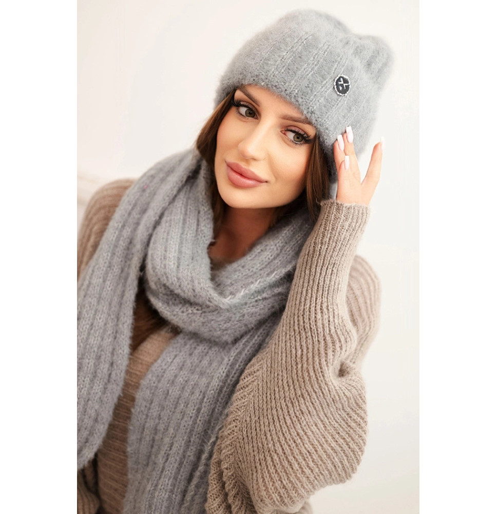 Női kalap és sál CZ7 grau