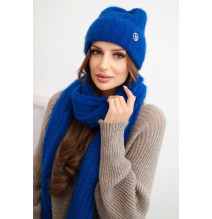 Női kalap és sál CZ7 azúrkék