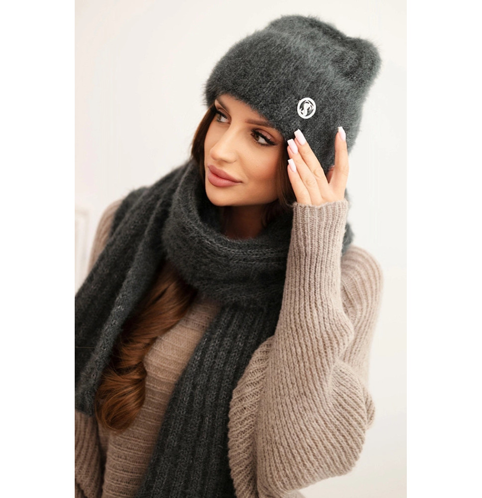 Női kalap és sál CZ7 grafit