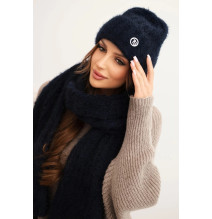 Női kalap és sál CZ7 sötétkék