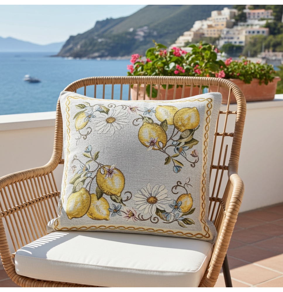 Párnahuzat gobelin Citrom Chenille IT117