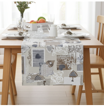 Futófelület az asztalon patchwork szürkésbarna szívek