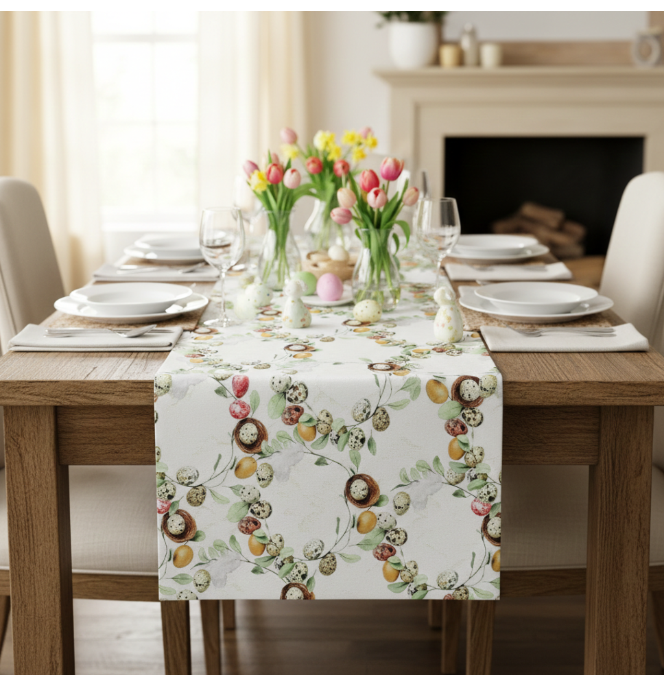 Húsvéti Jacquard vízálló asztali futó