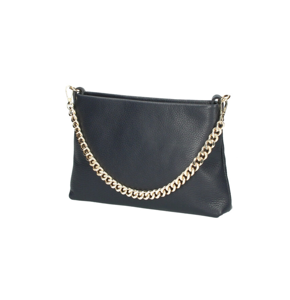 Női bőr válltáska 739 fekete Made in Italy