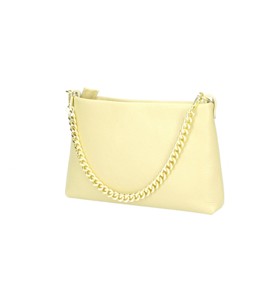 Női bőr válltáska 739 citromsárga Made in Italy