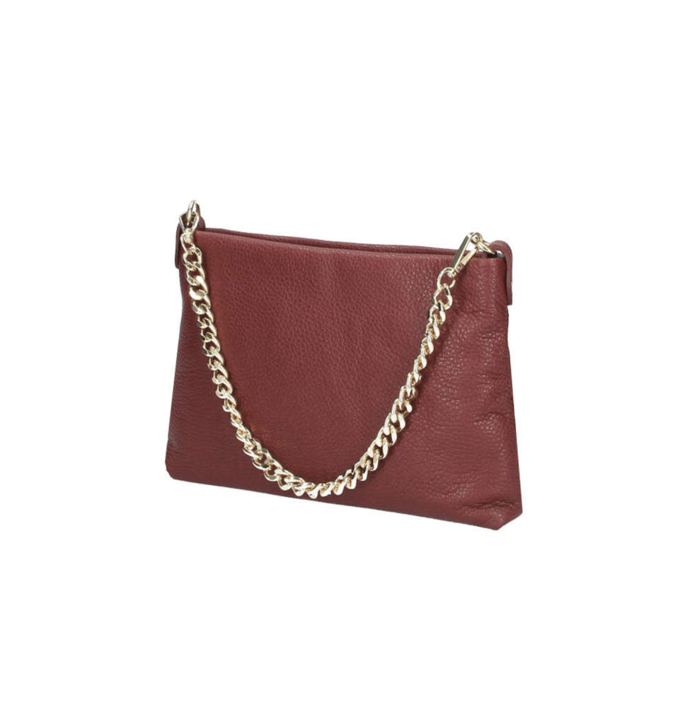 Női bőr válltáska 739 sötétvörös Made in Italy