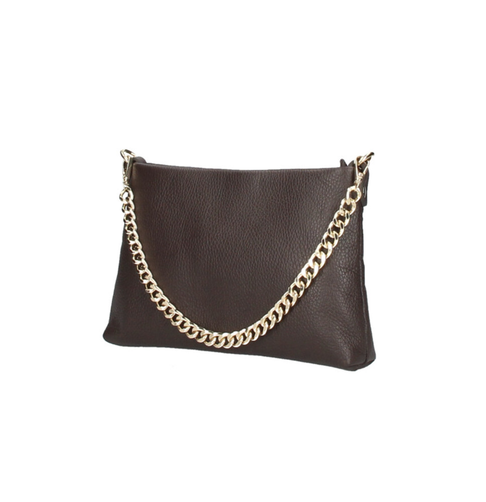 Női bőr válltáska 739 sötétbarna Made in Italy