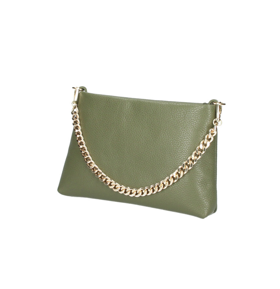 Női bőr válltáska 739 katonai zöld Made in Italy