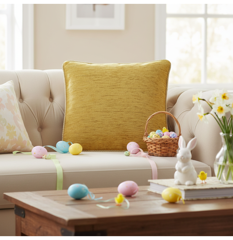 Párnahuzat gobelin sárga Chenille IT150