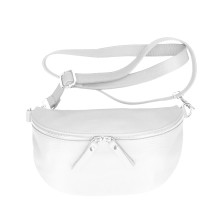 Bőr deréktáska 678 fehér Made in Italy