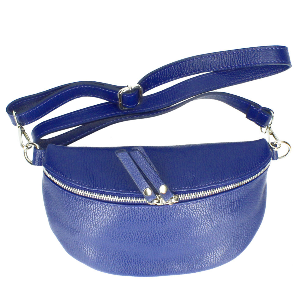 Bőr deréktáska 678 azúrkék Made in Italy