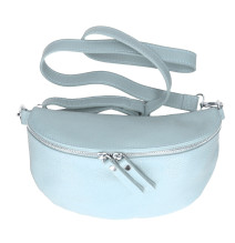 Bőr deréktáska 678 világoskék Made in Italy