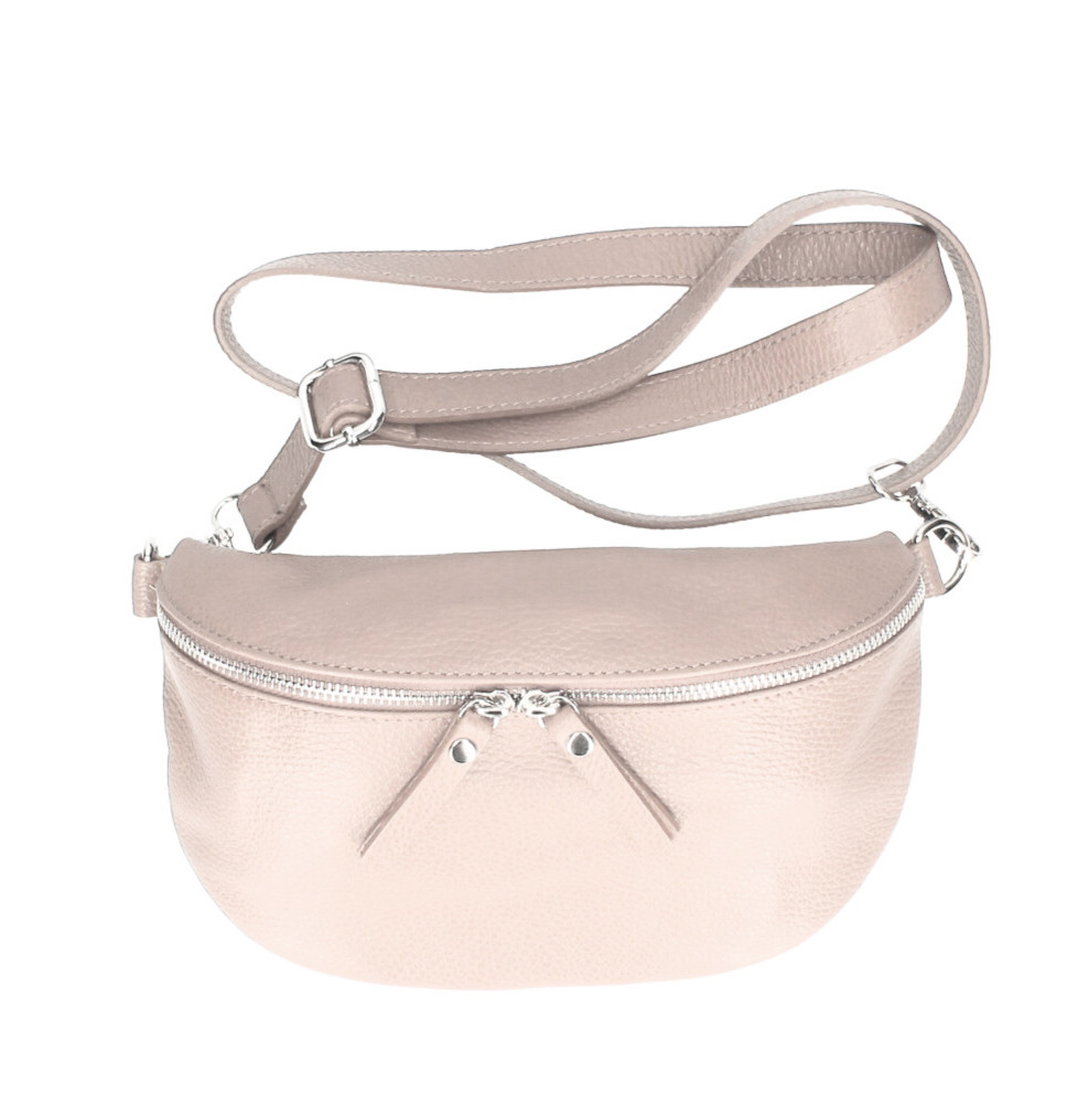 Bőr deréktáska 678 púderrózsaszín Made in Italy