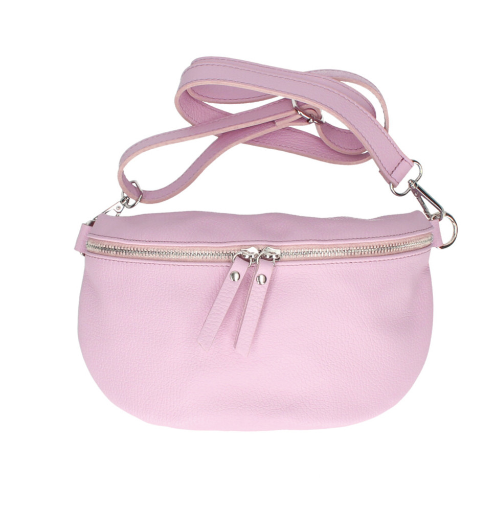 Bőr deréktáska 678 cukorka rózsaszín Made in Italy