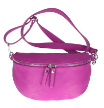 Bőr deréktáska 678 fukszia Made in Italy