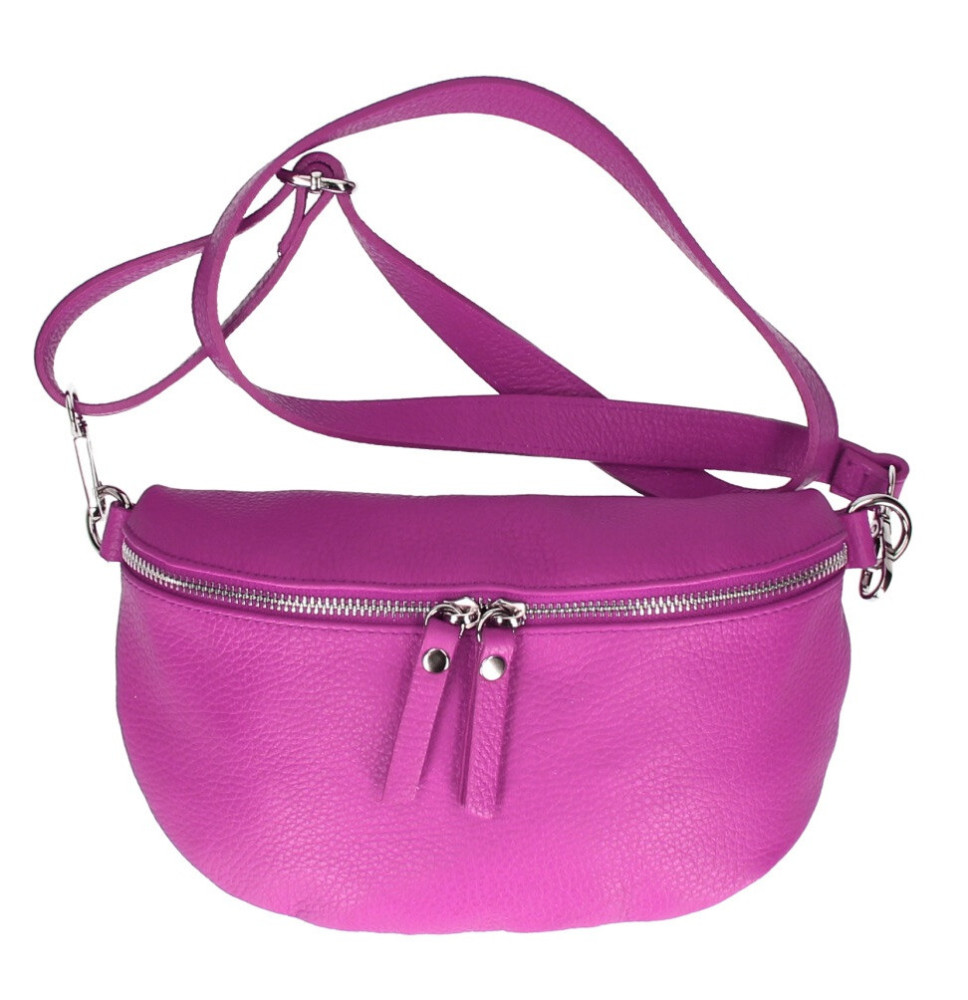 Bőr deréktáska 678 fukszia Made in Italy