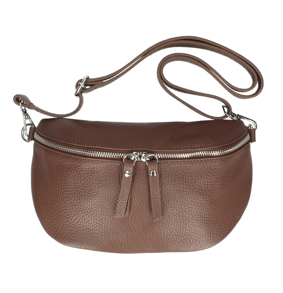 Bőr deréktáska 678 barna Made in Italy